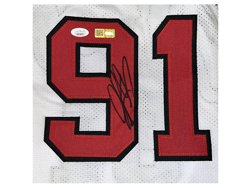Dennis Rodman Autographed Chicago White Basketball Jersey (JSA)