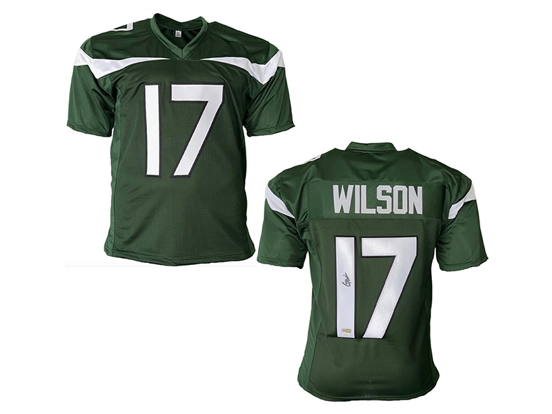 Garrett Wilson Autographed Signed New York Green Football Jersey (JSA)