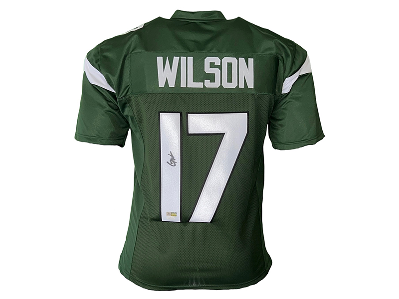 Garrett Wilson Autographed Signed New York Green Football Jersey (JSA)