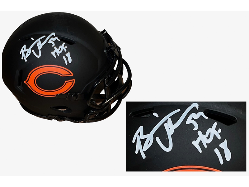 Brian Urlacher Chicago Bears Autographed Eclipse Mini Helmet Beckett