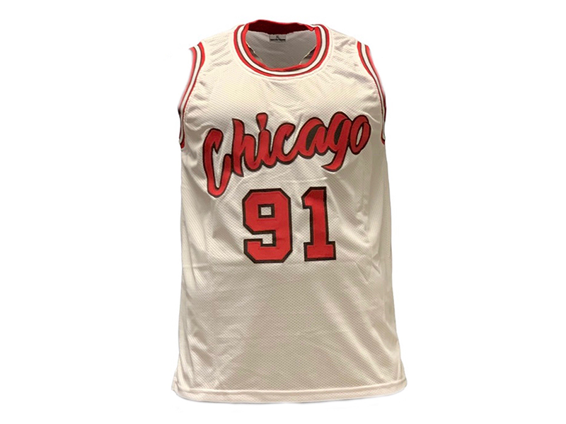 Dennis Rodman Autographed Chicago White Basketball Jersey (JSA)