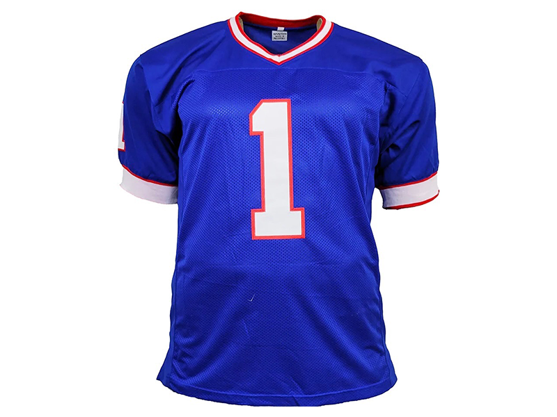 Bill Parcells Autographed New York Blue Stats Football Jersey (JSA)