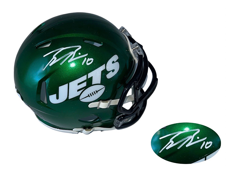 Braxton Berrios Signed New York Jets Speed Mini Helmet (JSA)