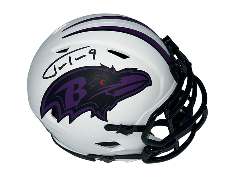 Justin Tucker Autographed Baltimore Ravens Lunar Mini Football Helmet (Beckett)