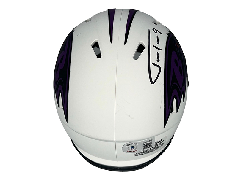 Justin Tucker Autographed Baltimore Ravens Lunar Mini Football Helmet (Beckett)