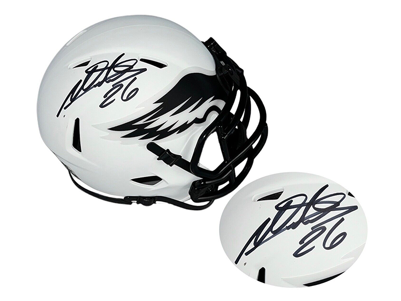 Miles Sanders Philadelphia Eagles Autographed Lunar Mini Helmet (JSA)