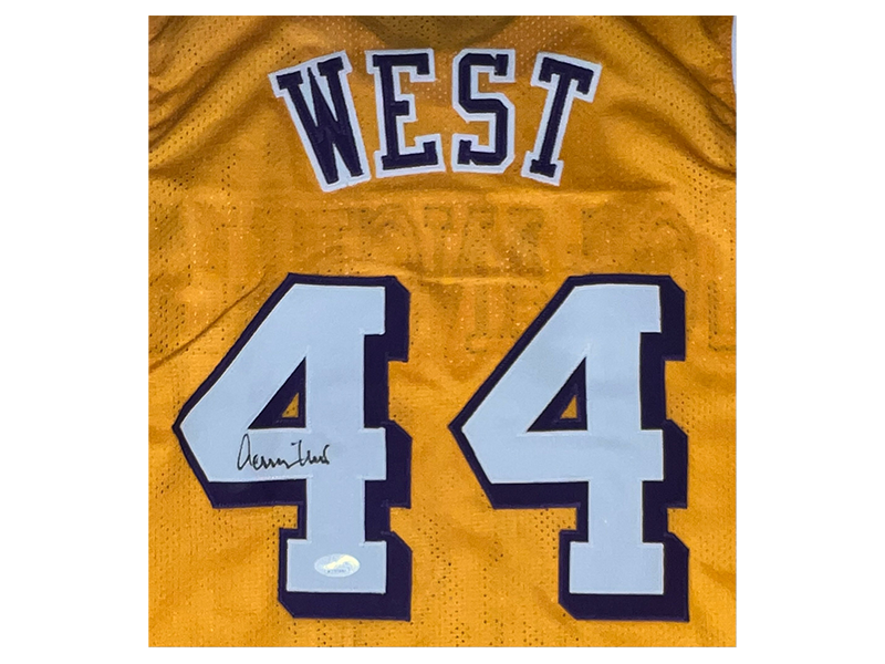 Jerry West Autographed Los Angeles Gold Basketball Jersey (JSA)