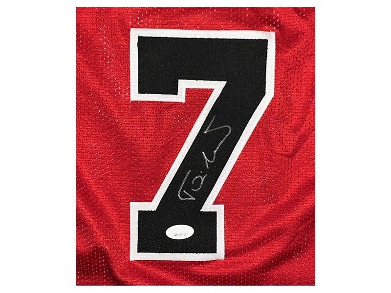 Toni Kukoc Autographed Chicago Pro Style Red Basketball Jersey (JSA)