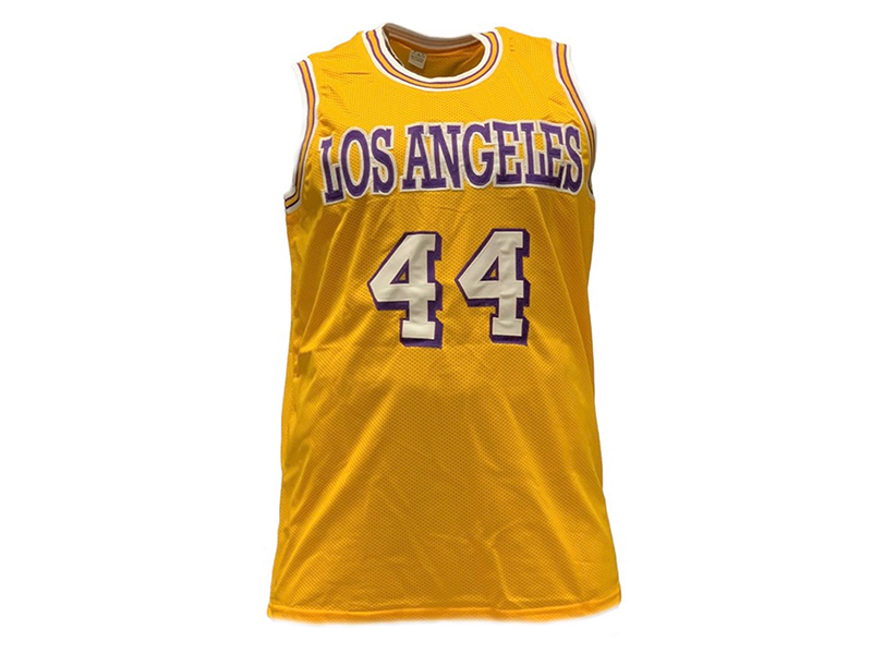 Jerry West Autographed Los Angeles Gold Basketball Jersey (JSA)