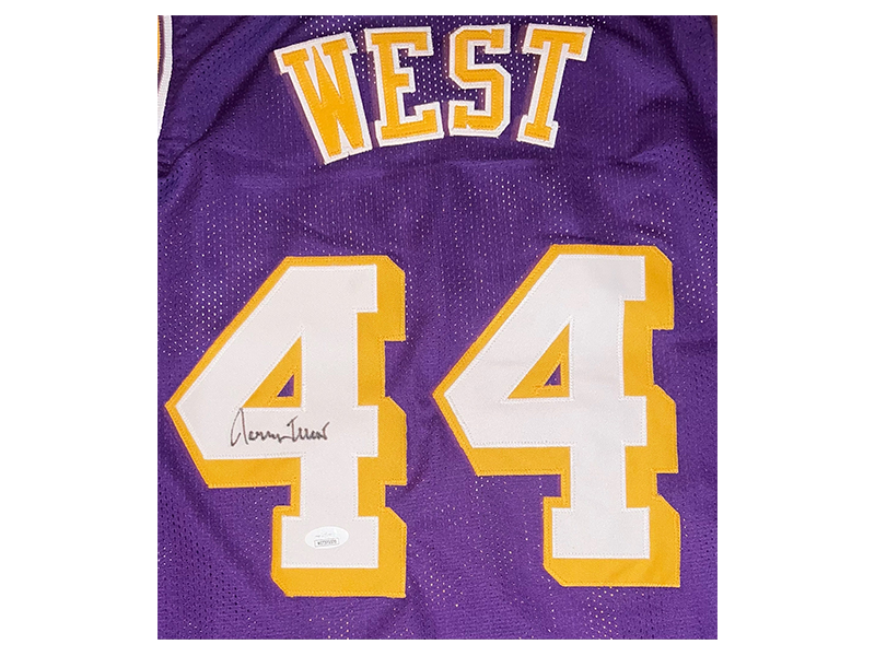 Jerry West Autographed Los Angeles Purple Pro Style Basketball Jersey (JSA)