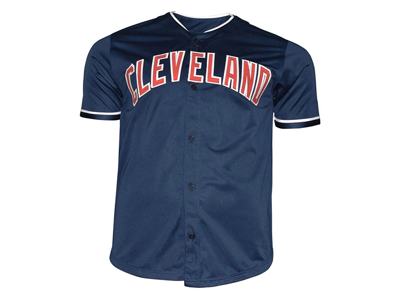 Shane Bieber Autographed Cleveland Blue Baseball Jersey (JSA)