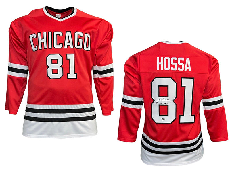 Marian Hossa “HOF-2020” Insc Autographed Red Chicago  Hockey Jersey Beckett