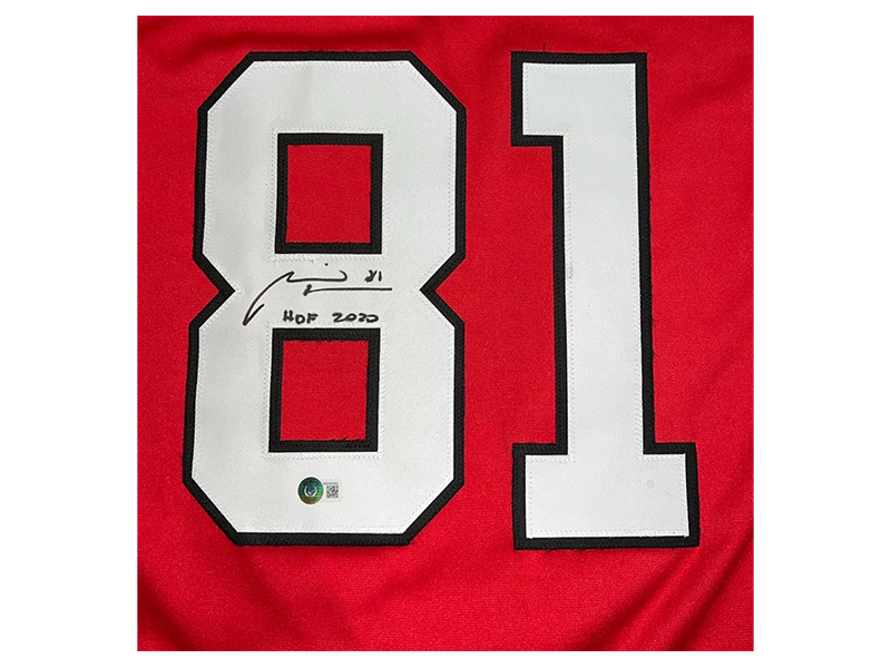 Marian Hossa “HOF-2020” Insc Autographed Red Chicago  Hockey Jersey Beckett