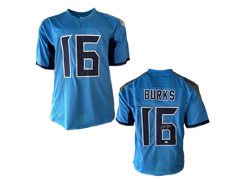 Treylon Burks Autographed Powder Blue Pro Style Football Jersey Beckett