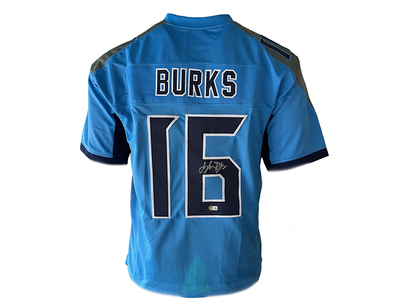 Treylon Burks Autographed Powder Blue Pro Style Football Jersey Beckett