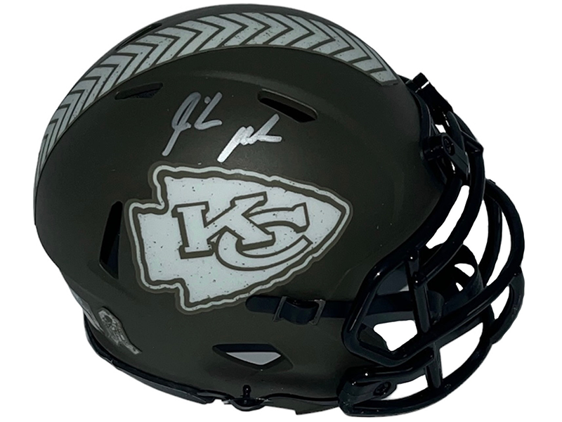 Isiah Pacheco Autographed Kansas City Chiefs Salute To Service Mini Football Helmet JSA