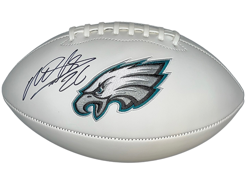 Miles Sanders Autographed Philadelphia Eagles Official White Logo Football JSA