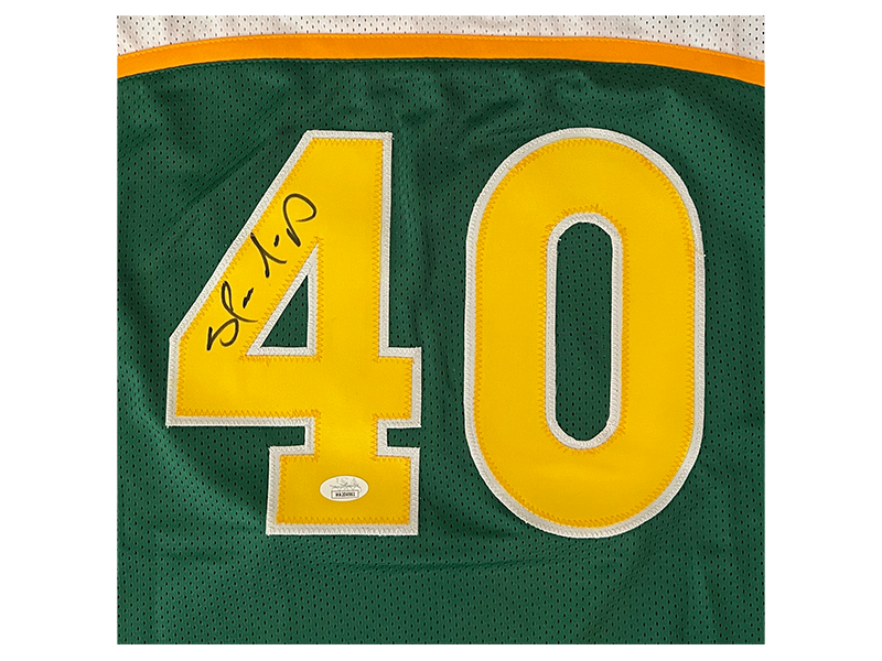 Shawn Kemp Autographed Seattle Green Basketball Jersey (JSA)