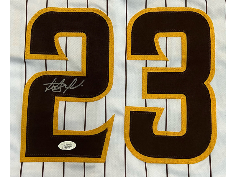 Fernando Tatis Jr Autographed San Diego Pro Style Pinstriped Jersey (JSA)