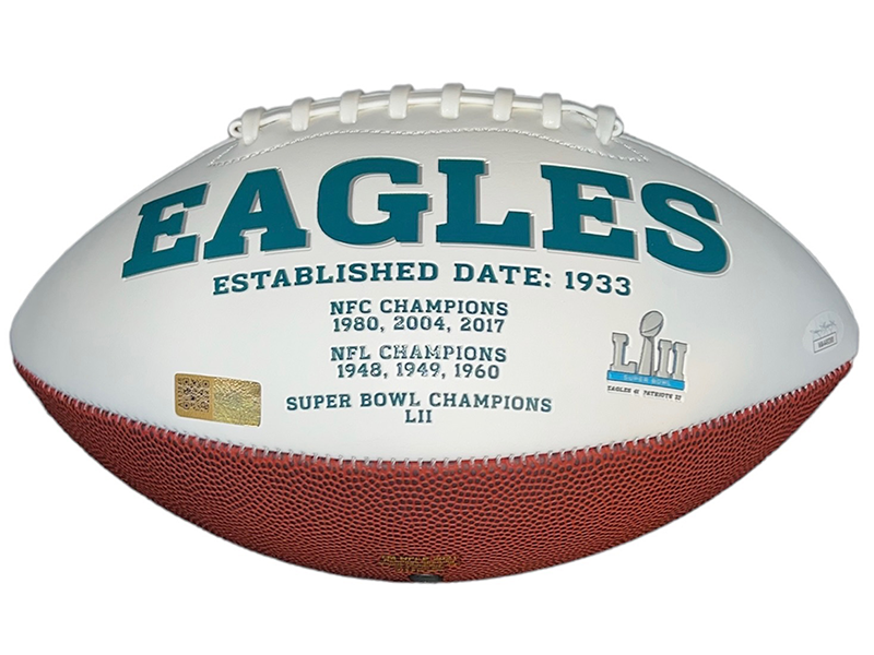 Miles Sanders Autographed Philadelphia Eagles Official White Logo Football JSA