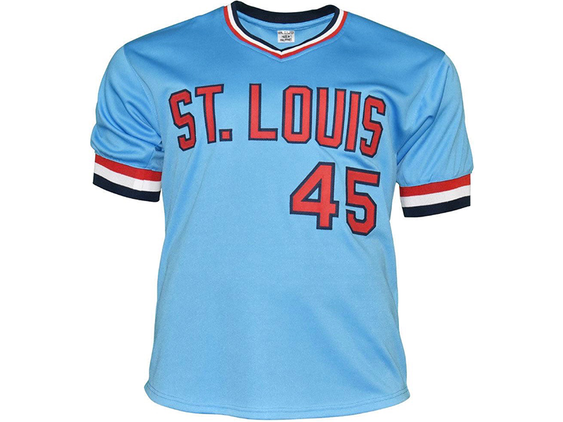 Bob Gibson Autographed Signed St Louis Light Blue Baseball Jersey (JSA)