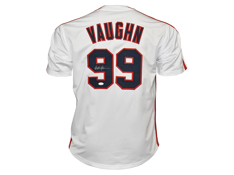 Charlie Sheen Autographed Cleveland Vaughn White Baseball Jersey (JSA)