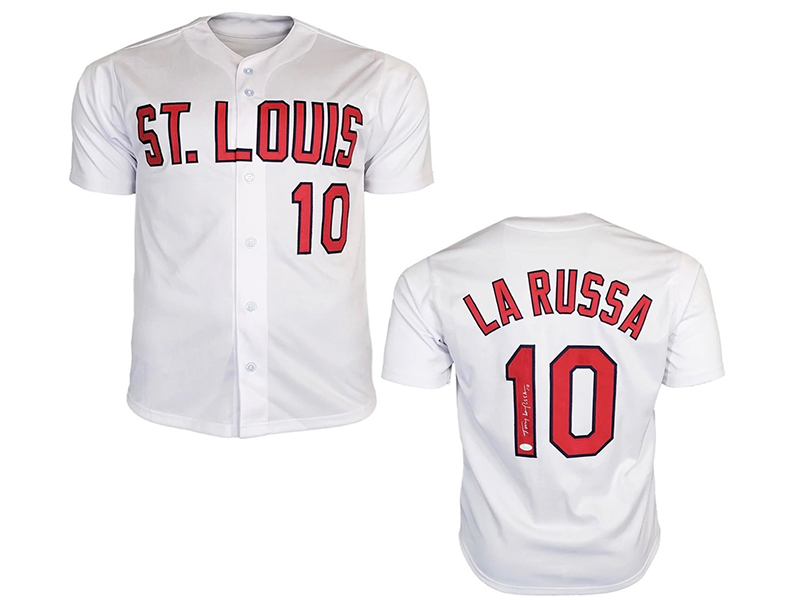 Tony Larussa Autographed St Louis White Baseball Jersey (JSA)