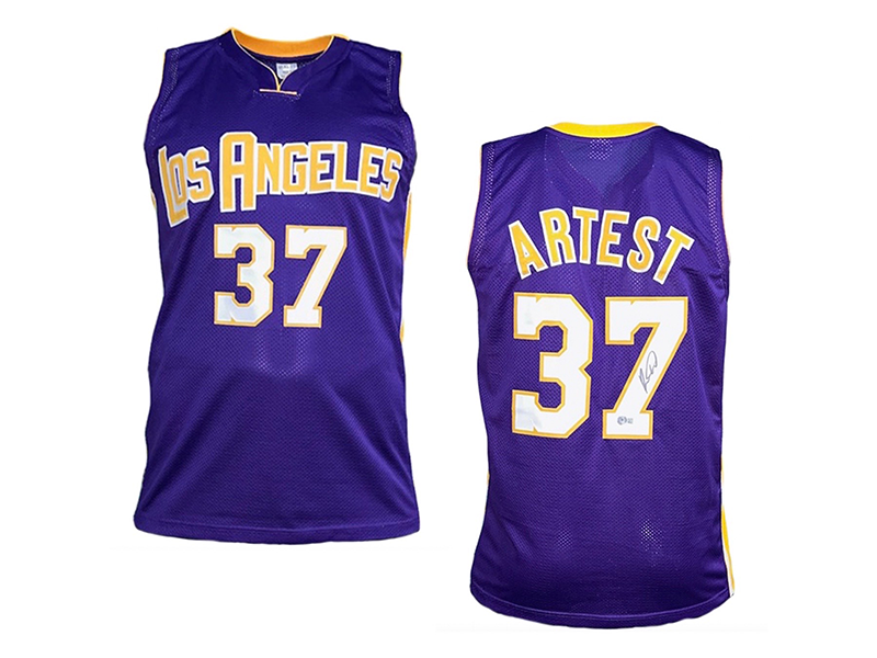 Ron Artest Autographed Pro Style Purple Basketball Jersey Beckett
