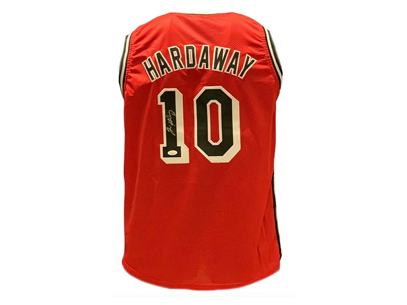 Tim Hardaway Autographed Miami Pro Red Basketball Jersey (JSA)