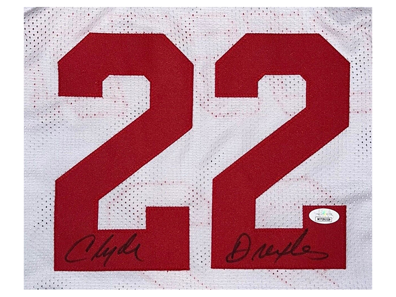 Clyde Drexler Autographed Houston White Basketball Jersey (JSA)