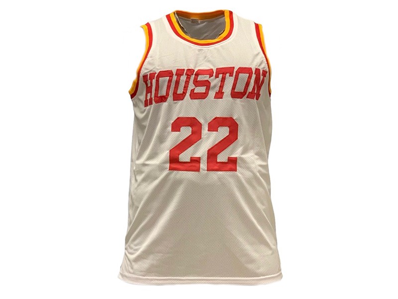 Clyde Drexler Autographed Houston Pro Style White Basketball Jersey (JSA)