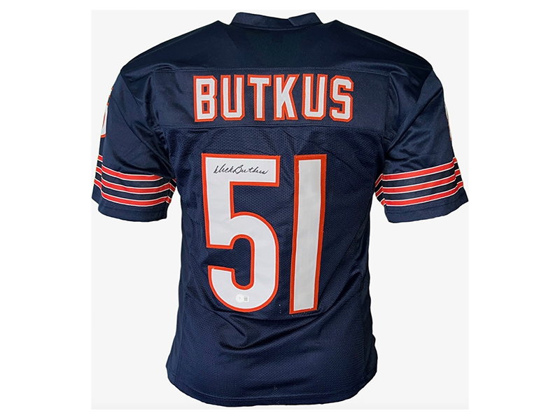 Dick Butkus Autographed Signed Pro Style Football Jersey Blue (Beckett)