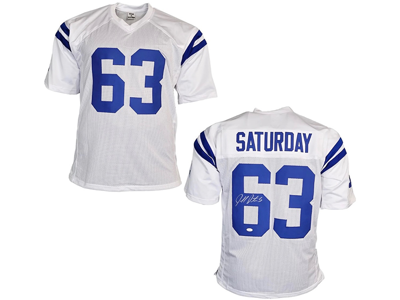 Jeff Saturday Indianapolis Autographed Signed Blue Jersey JSA