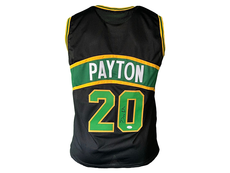 Gary Payton  Signed Seattle  Black Basketball Jersey (JSA)