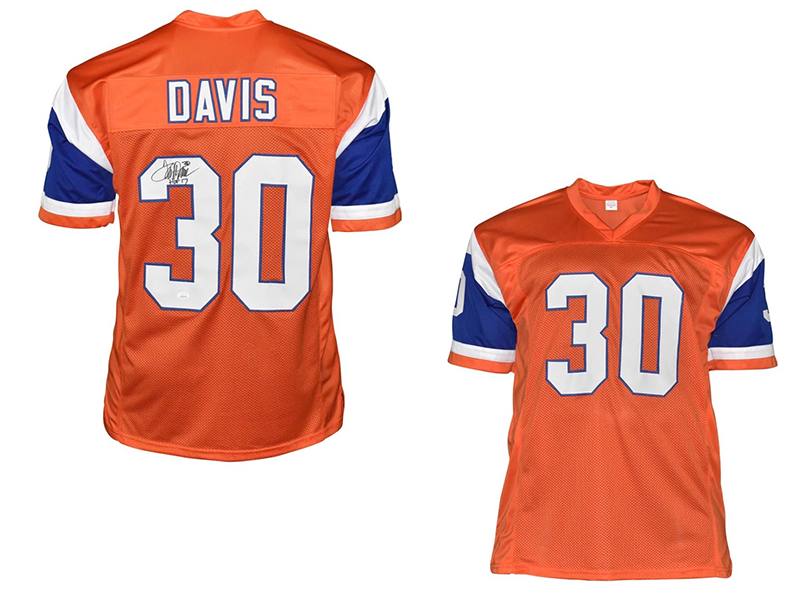 Terrell Davis Signed HOF 17 Inscription Denver Pro Orange Throwback Jersey (JSA)