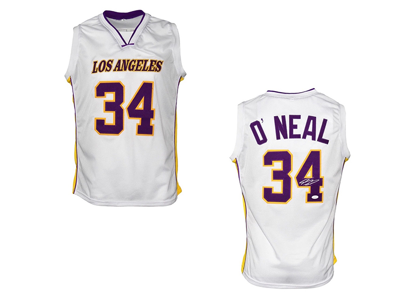 Shaquille O'Neal Autographed Los Angeles Pro Style White Basketball Jersey (JSA)