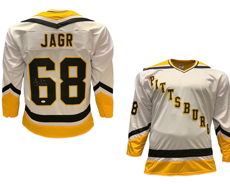 Jaromir Jagr Autographed Pittsburgh Pro Style Hockey Jersey White (JSA)