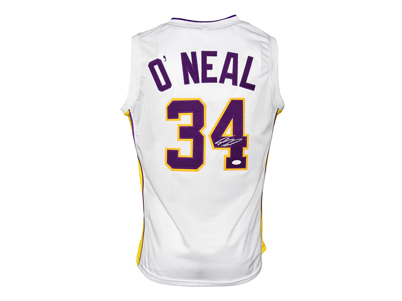 Shaquille O'Neal Autographed Los Angeles Pro Style White Basketball Jersey (JSA)