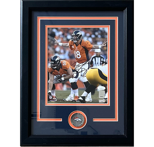 Peyton Manning Autographed Denver Broncos 11/14 Framed Photo JSA