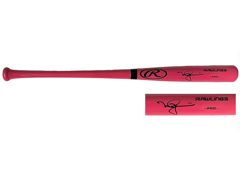 Mark McGwire Autographed Rawlings Pink Cancer Cause Baseball Bat JSA