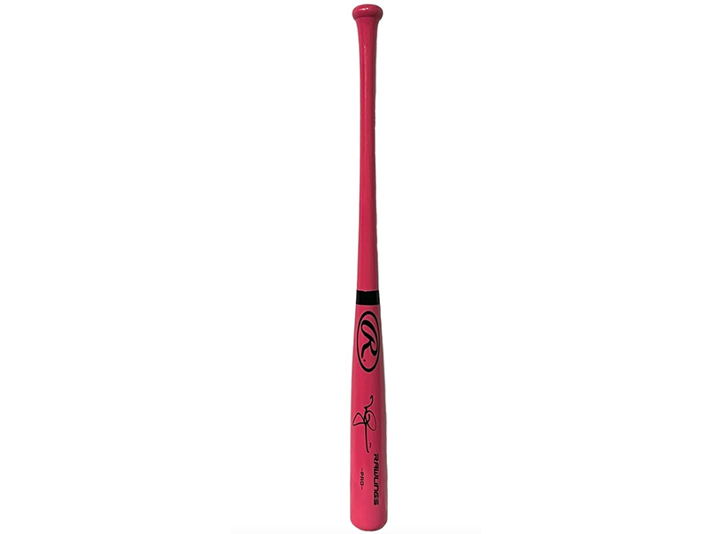 Mark McGwire Autographed Rawlings Pink Cancer Cause Baseball Bat JSA