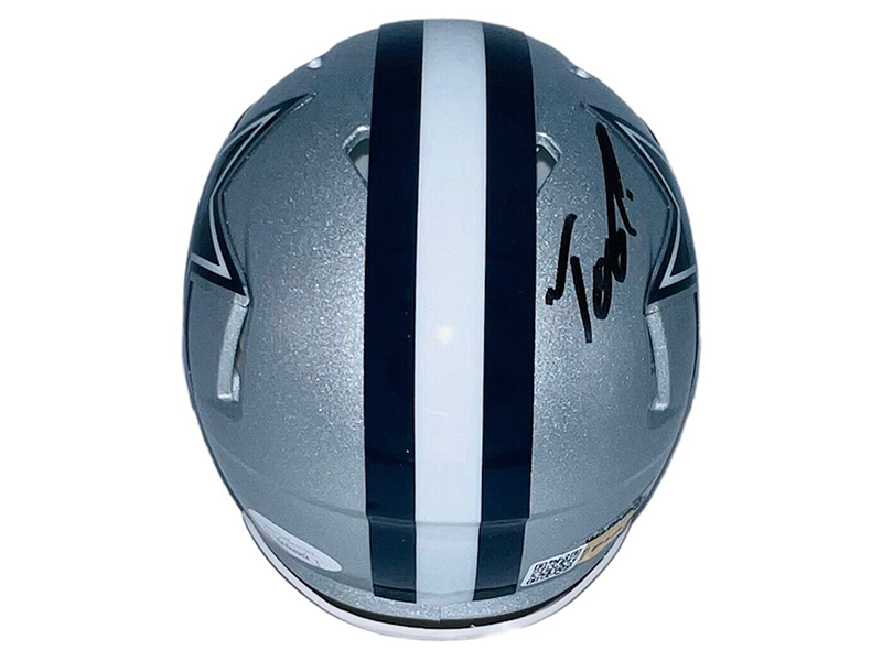 Tony Pollard Autographed Dallas Cowboys Speed Mini Helmet JSA