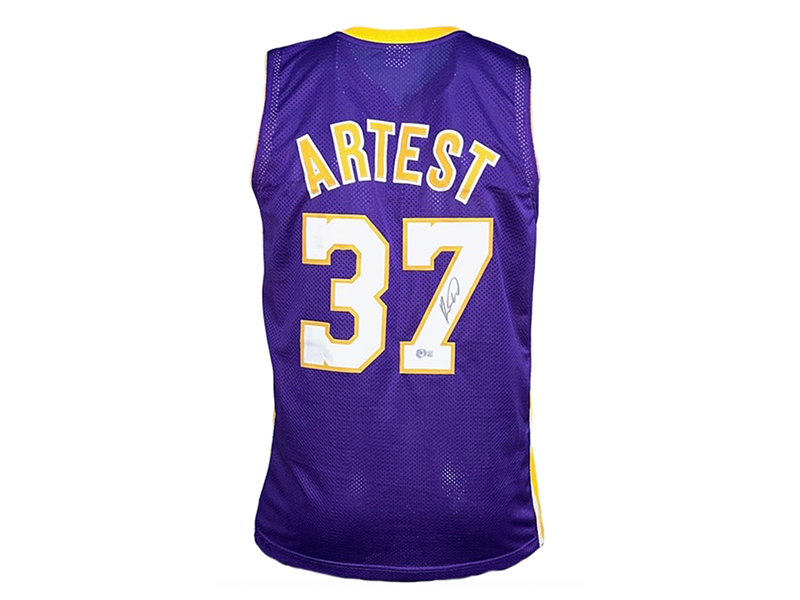 Ron Artest Autographed Purple Basketball Jersey Beckett