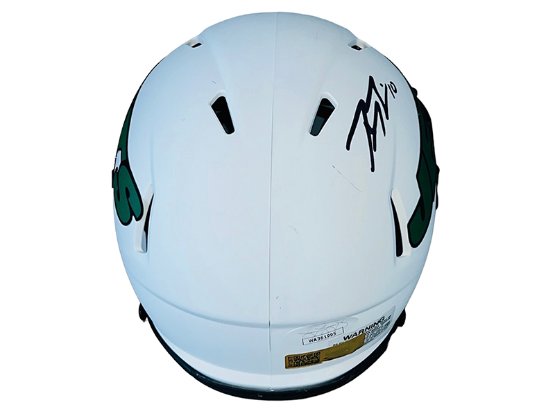 Braxton Berrios Signed New York Jets Lunar Mini Helmet JSA)