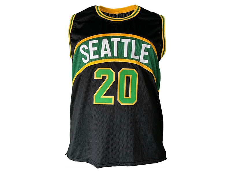 Gary Payton  Signed Seattle  Black Basketball Jersey (JSA)