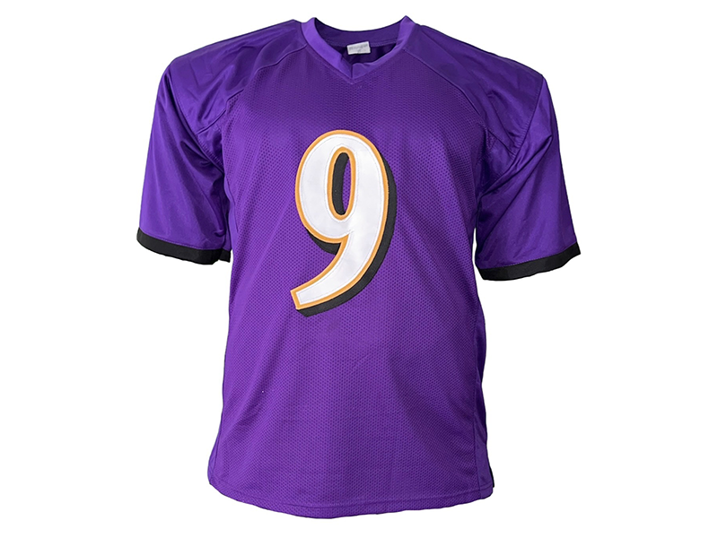 Justin Tucker Autographed Pro Style Purple Football Jersey (Beckett)