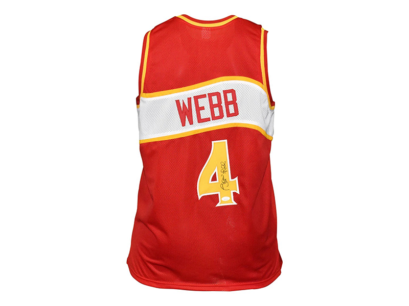 Spud Webb Autographed Atlanta Pro Red Basketball Jersey (JSA)