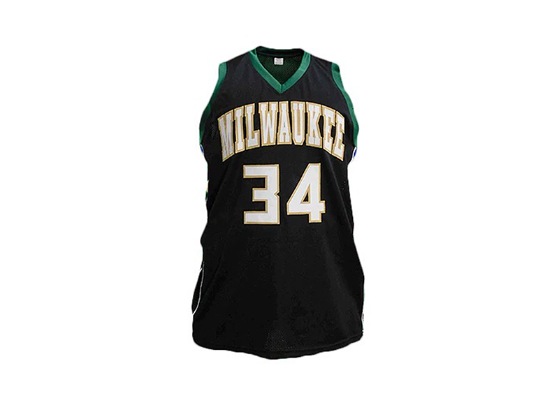 Giannis Antetokounmpo Autographed Pro Style Black Milwaukee Basketball Jersey JSA