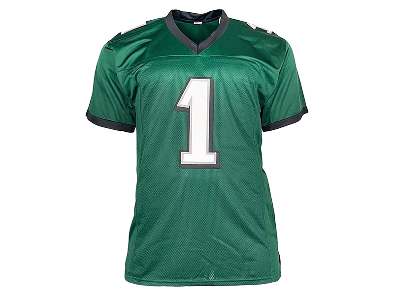 Jalen Hurts Autographed Philadelphia Pro Green Football Jersey (JSA)