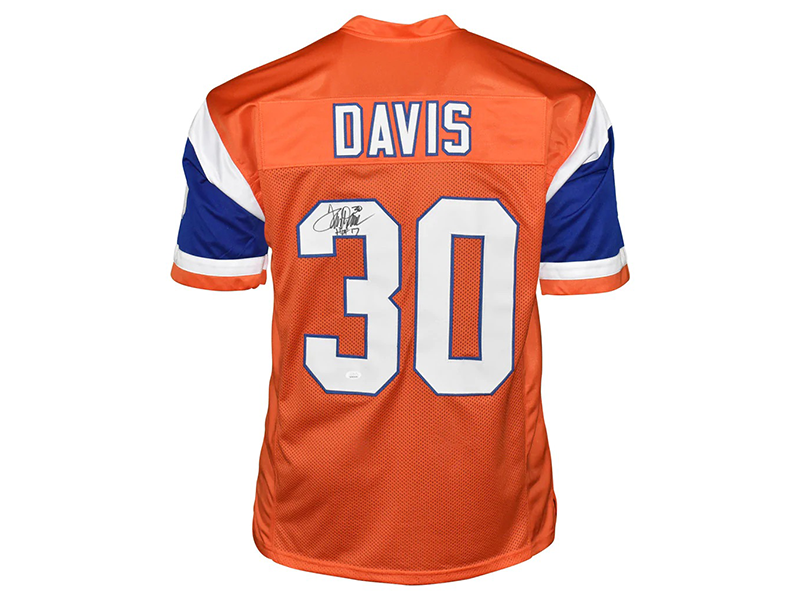 Terrell Davis Signed HOF 17 Inscription Denver Pro Orange Throwback Jersey (JSA)